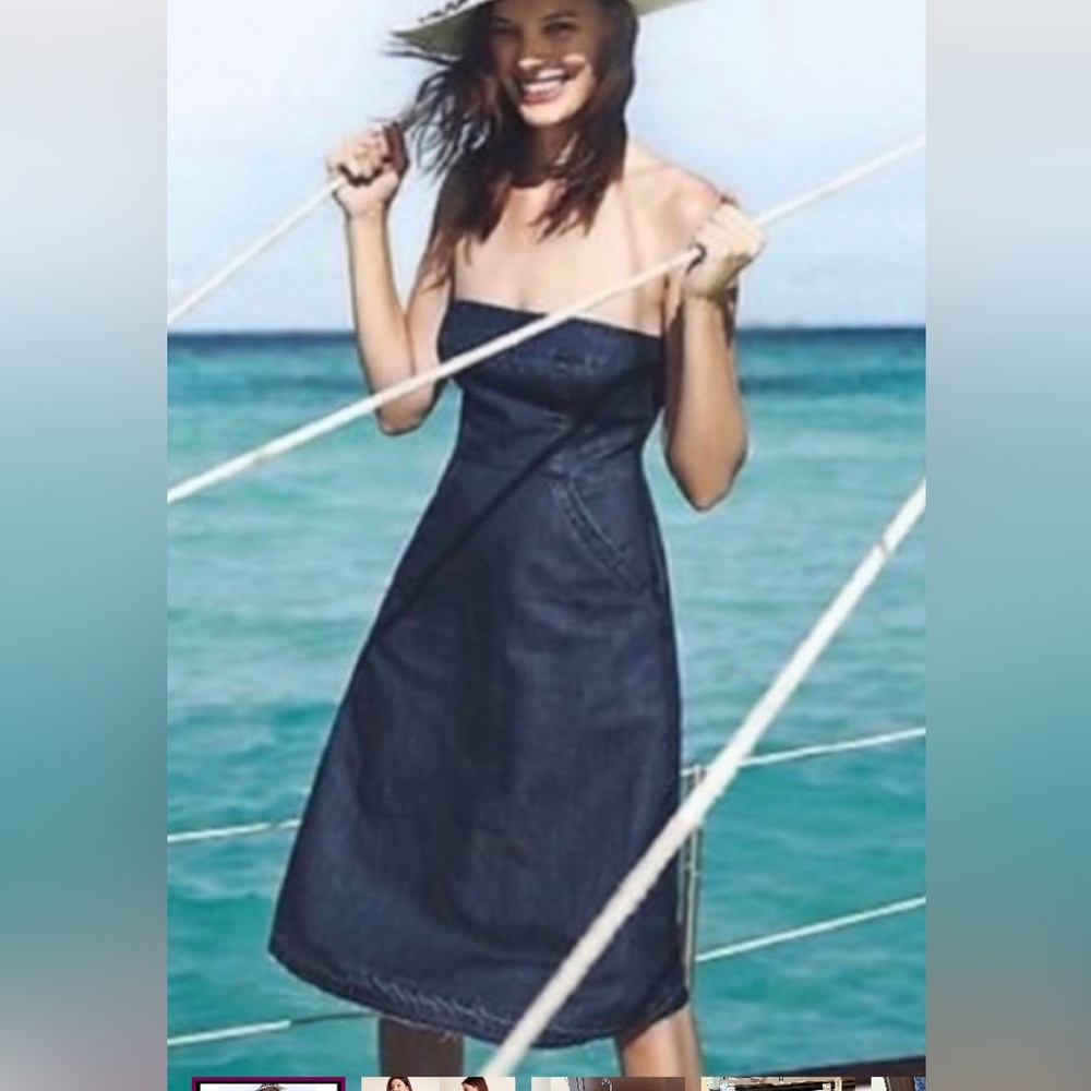 Holding Horses Anthropologie strapless denim dress Size 10 stretch in bust area